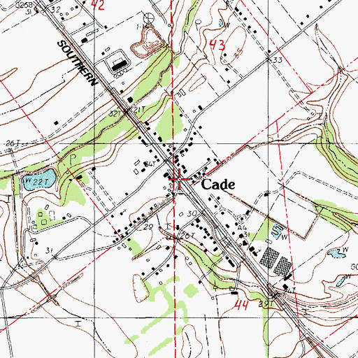 Topographic Map of Cade, LA