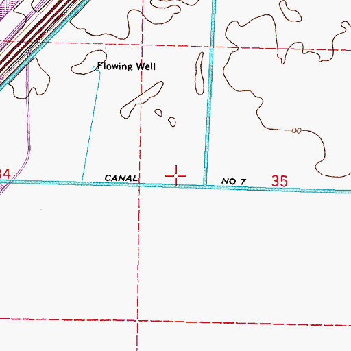 Topographic Map of Canal Number Seven, LA