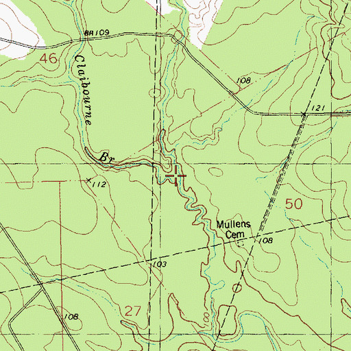 Topographic Map of Claibourne Branch, LA