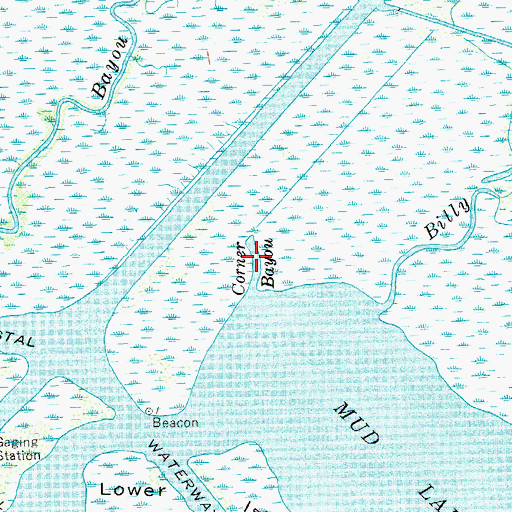 Topographic Map of Corner Bayou, LA
