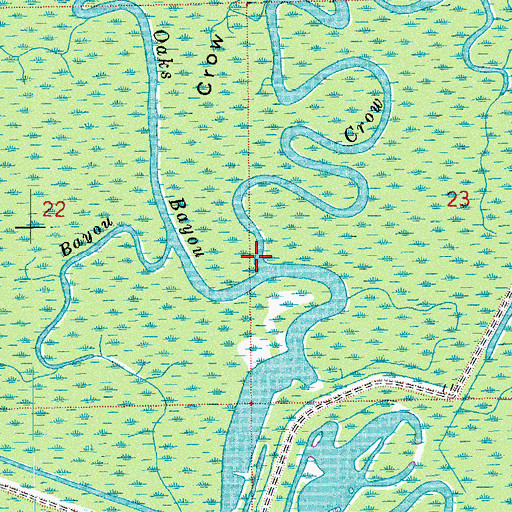 Topographic Map of Crow Bayou, LA