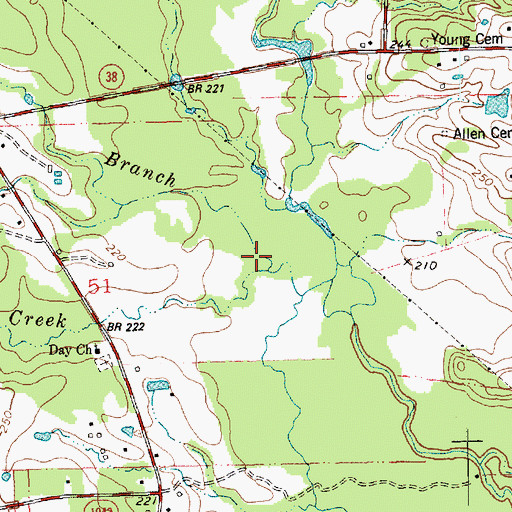 Topographic Map of Day Church Creek, LA