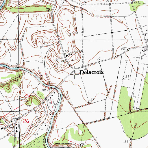 Topographic Map of Delacroix, LA