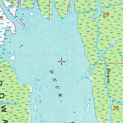 Topographic Map of Duck Lake, LA