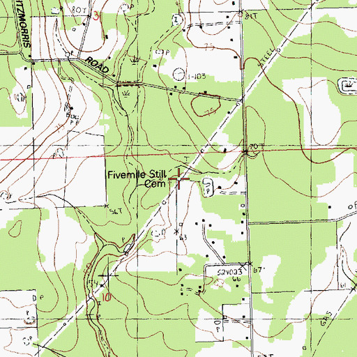 Topographic Map of Fivemile Still Cemetery, LA