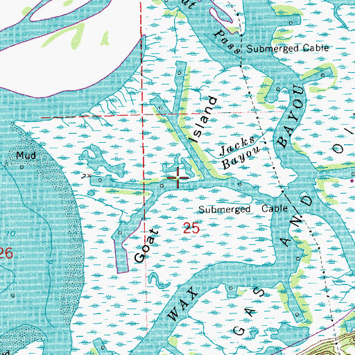 Topographic Map of Goat Island, LA