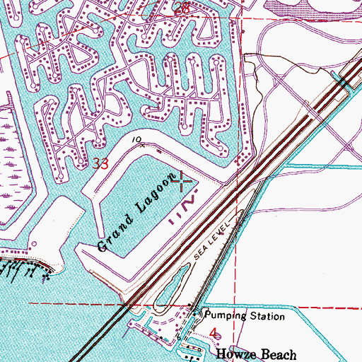 Topographic Map of Grand Lagoon, LA
