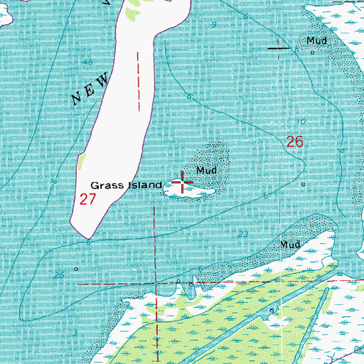 Topographic Map of Grass Island, LA