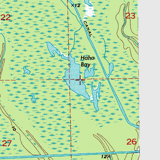 Topographic Map of Haha Bay, LA