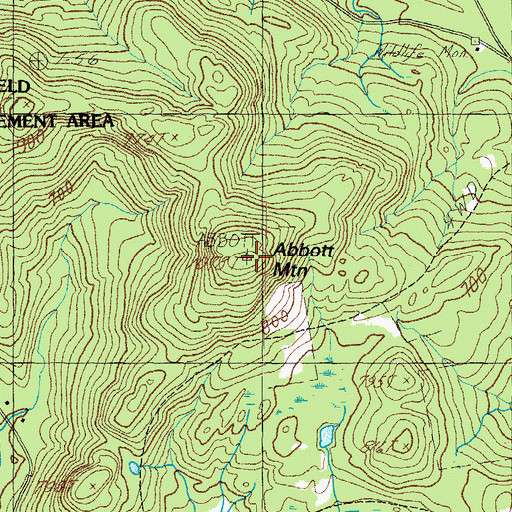 Topographic Map of Abbott Mountain, ME