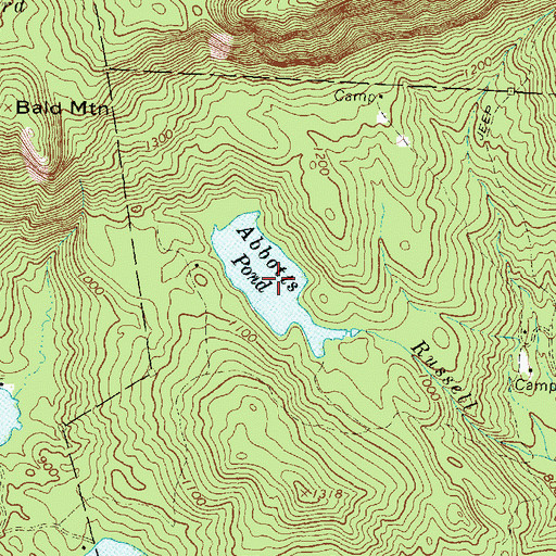 Topographic Map of Abbotts Pond, ME