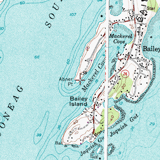 Topographic Map of Abner Point, ME