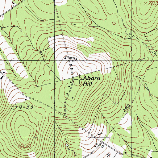Topographic Map of Aborn Hill, ME