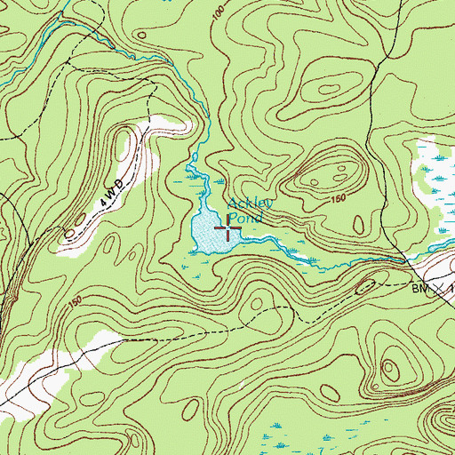 Topographic Map of Ackley Pond, ME