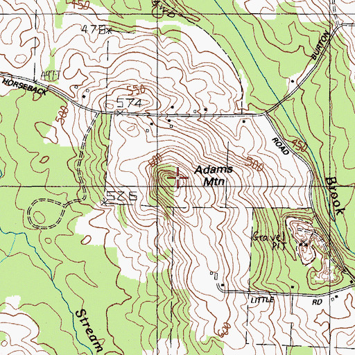 Topographic Map of Adams Mountain, ME
