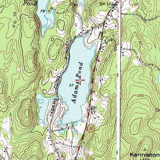 Topographic Map of Adams Pond, ME