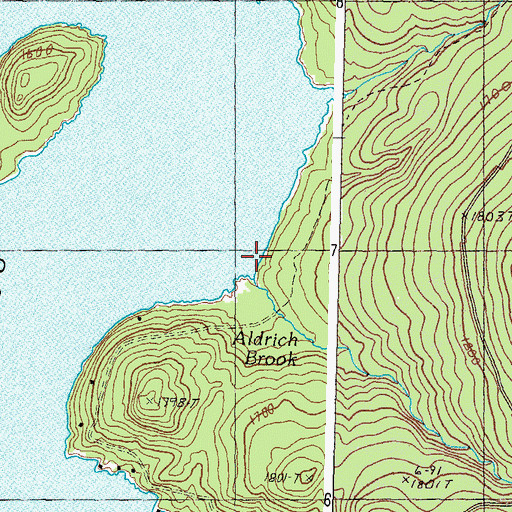 Topographic Map of Aldrich Brook, ME