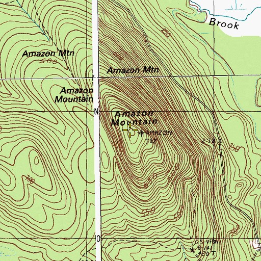 Topographic Map of Amazon Mountain, ME