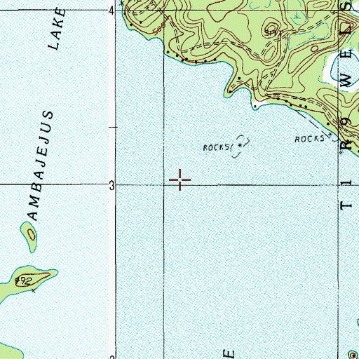 Topographic Map of Ambajejus Lake, ME