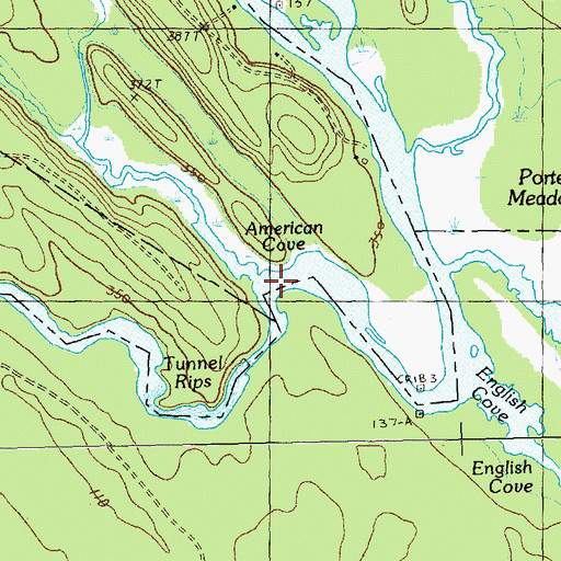 Topographic Map of American Cove, ME