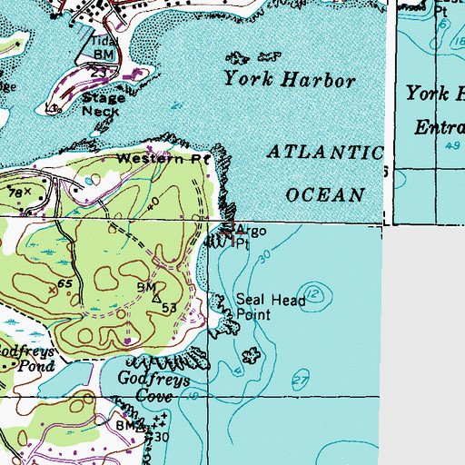 Topographic Map of Argo Point, ME
