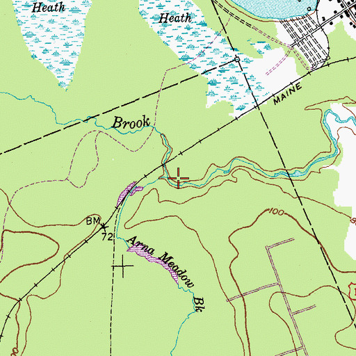 Topographic Map of Arna Meadow Brook, ME