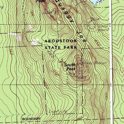 Topographic Map of Aroostook State Park, ME