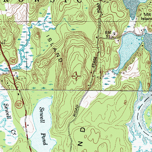 Topographic Map of Arrowsic Island, ME
