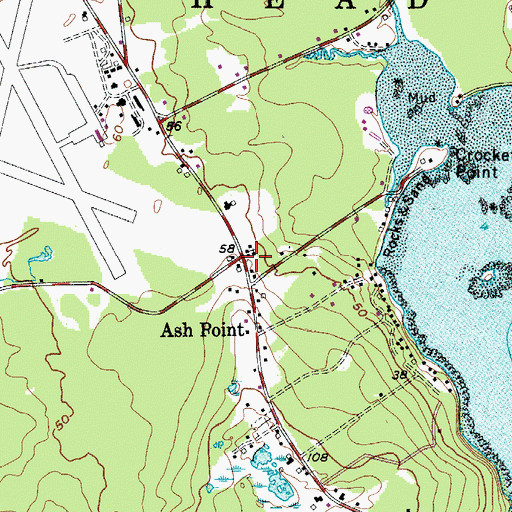 Topographic Map of Ash Point, ME