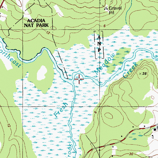 Topographic Map of Aunt Betseys Brook, ME