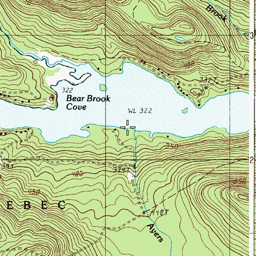 Topographic Map of Ayers Brook, ME