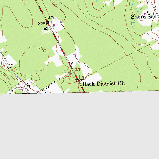 Topographic Map of Back District Church, ME