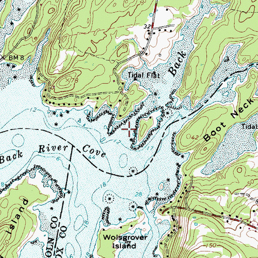 Topographic Map of Back River, ME