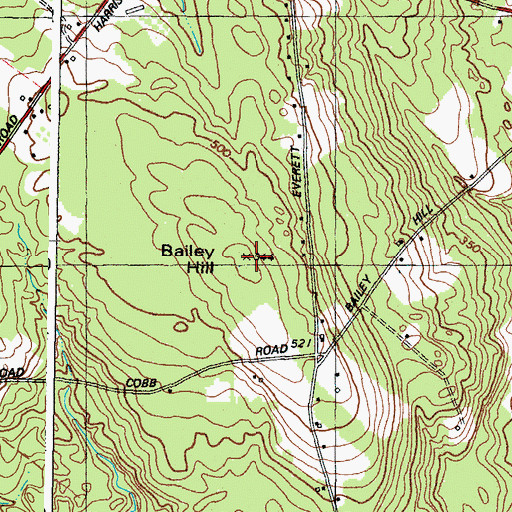 Topographic Map of Bailey Hill, ME
