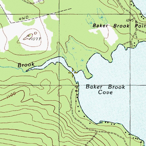 Topographic Map of Baker Brook, ME