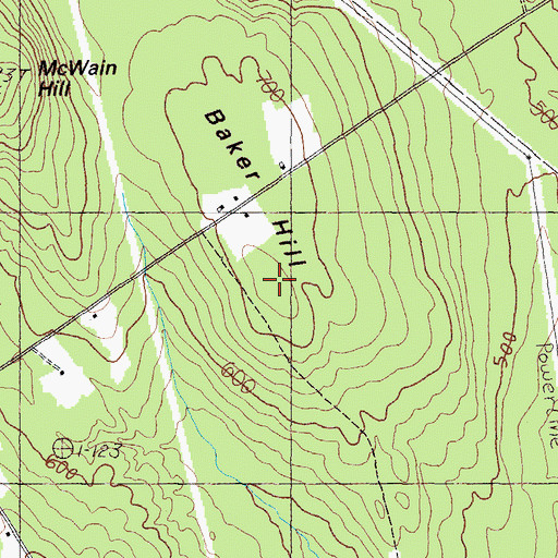 Topographic Map of Baker Hill, ME