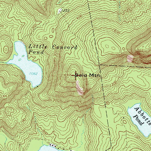 Topographic Map of Bald Mountain, ME