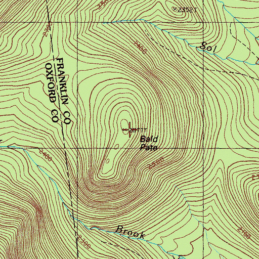 Topographic Map of Bald Pate, ME