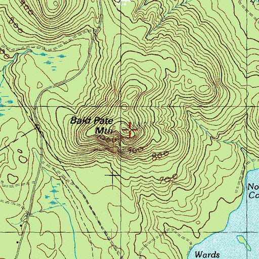 Topographic Map of Bald Pate Mountain, ME