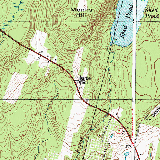 Topographic Map of Barber Cemetery, ME