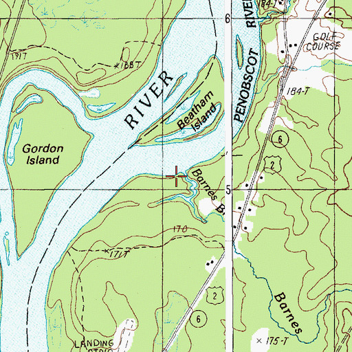 Topographic Map of Barnes Brook, ME