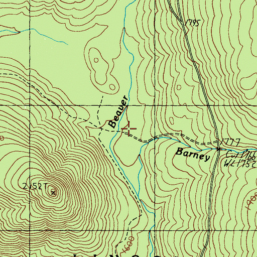 Topographic Map of Barney Brook, ME
