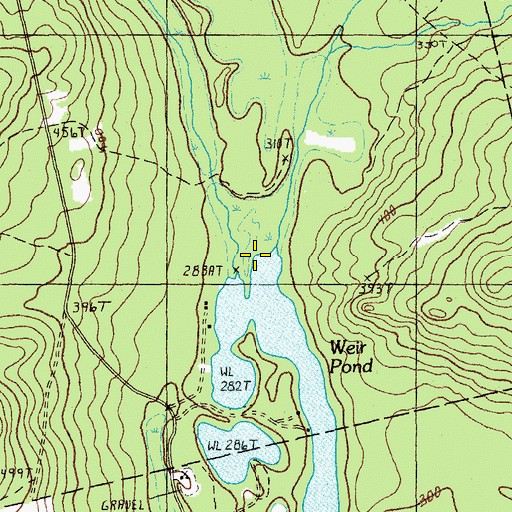 Topographic Map of Bartlett Stream, ME