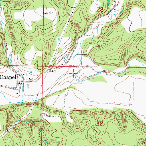 Topographic Map of West Branch, AR
