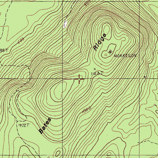 Topographic Map of Bates Ridge, ME