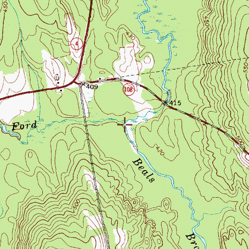 Topographic Map of Beals Brook, ME