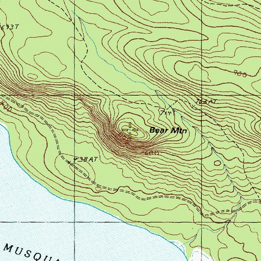 Topographic Map of Bear Mountain, ME