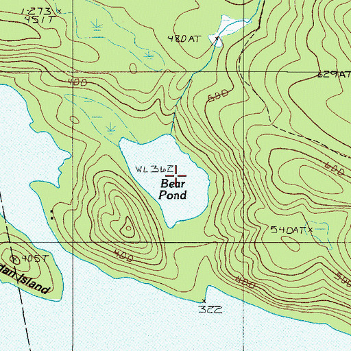 Topographic Map of Bear Pond, ME