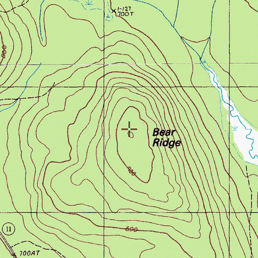 Topographic Map of Bear Ridge, ME