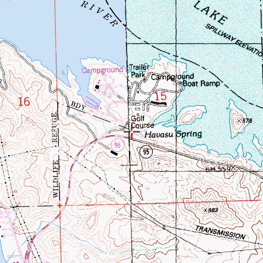 Topographic Map of Havasu Spring, AZ